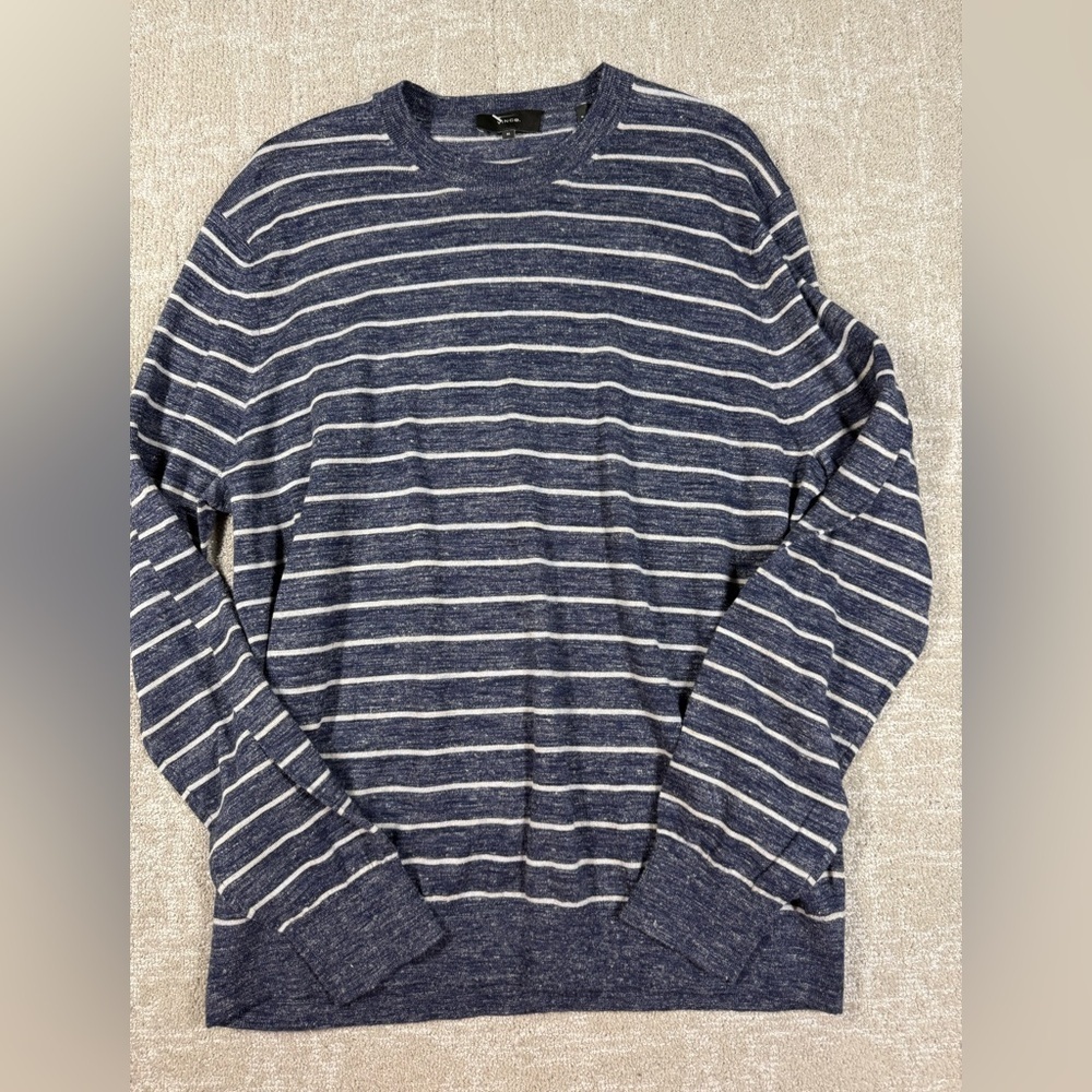 Vince Wool Linen Blend Long Sleeve Crew Neck Sweater Men Size XL